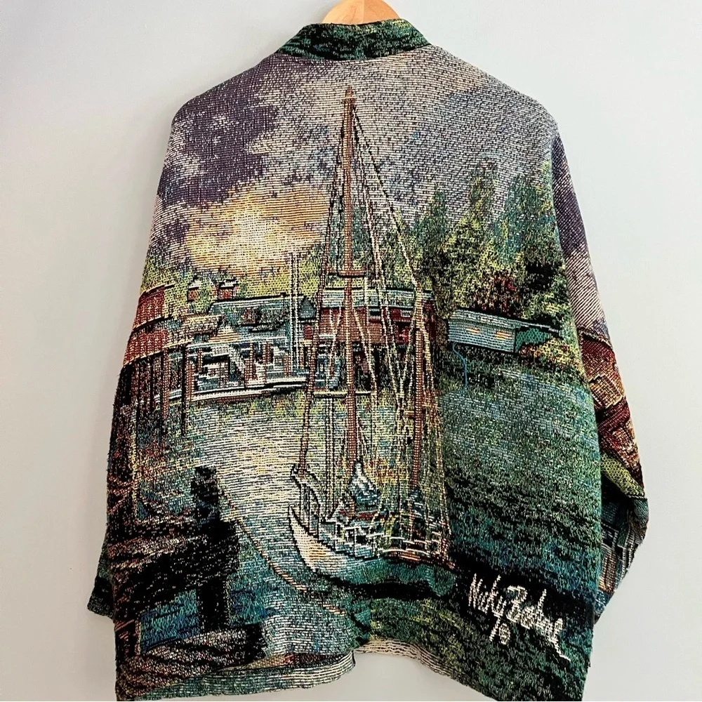VTG Sugar Street Weavers Jacket Adult One Size AOP Tapestry 90’s Nicky Boehme - Picture 1 of 16